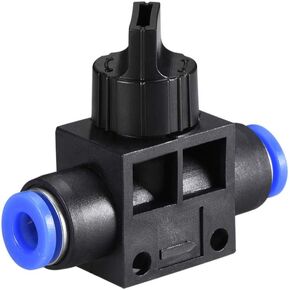 uxcell 6mm OD Pneumatic Air Flow Control Valve with Push-to-Connect Fitting,Union Straight,Pneumatic Air Controller Valve 2pcs