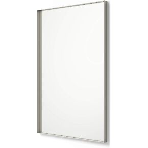 Better Bevel 30" x 40" Nickel Metal Framed Mirror | Rectangle Bathroom Wall Mirror