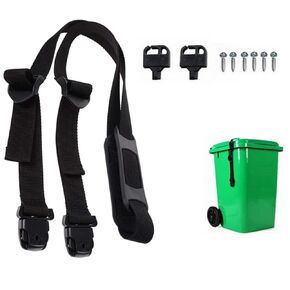 Adjustable Dustbins Secure Lock Straps, Outdoor Trash Can Strap Lock for Litter Prevention – Trash Can Locks for Animals, Squirrels, Dogs, Raccoons
