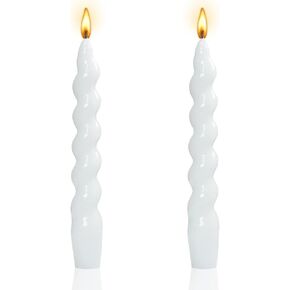 شمعة مستدقة حلزونية بارتفاع 7.8 بوصة - مجموعة من شمعتين مدببتين، بدون دخان، شمعة طويلة، شموع مخروطية الشكل، عشاء منزلي، حفلة، زفاف، عيد الهالوين، عيد الميلاد (2، أسود، 2 قطعة 20 سم) in Kuwait