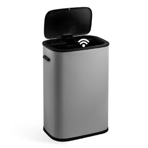 15 Gallon Automatic Trash Can with Lid, Touchless Garbage Can, Smart Motion Sensor Trash Can for Kitchen, Bedroom, Toilet, Bathroom, Office, Grey in Saudi Arabia