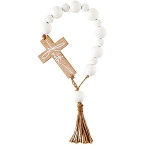 العلامات التجارية الإبداعية حبة خشبية الصليب شماعات الباب ملهمة في Faithworks، 14.5 بوصة، الإيمان in Kuwait