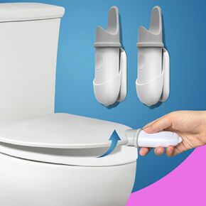 Toilet Seat Lifter Handle, [Innovative Structure] Toilet Lid Cover Lifter, Bathroom Restroom Gadgets Accessories for Home Hotel Office, Avoid Touching（Grey,2Pack)