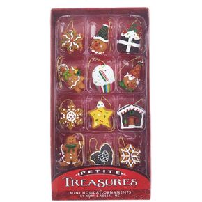 Kurt S. Adler 1.25-Inch Resin Miniature Gingerbread Ornaments, 12 Piece Set