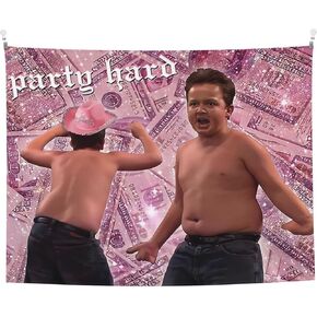 LWIEF Funny Tapestries Meme Tapestry Party Hard Gibby Tapestry 40"X60" For Bedroom College Dorm Home Decor Wall Hanging Tapestrys