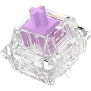 DUROCK Linear Switches, Creamy Purple Stem L4 Linear Switch 67g, 5 Pins Smooth Lubed Switches for Mechanical Keyboards (DUROCK L4 Smokey, 90pcs)