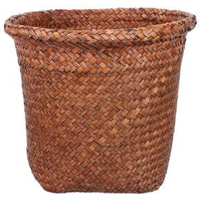 Amosfun Wicker Waste Basket Small Woven Trash Can Rubbish Paper Bin Round Garbage Bin Straw Plant Flower Pot Sundries Container Basket for Bathroom Kitchen Home Office in Saudi Arabia