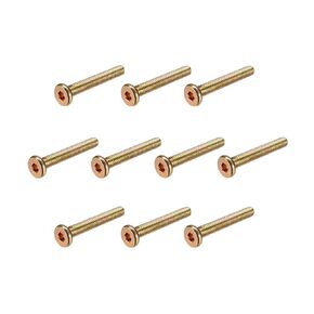 uxcell M6x40mm Furniture Screw Hex Socket Machine Screws Zinc Plated Fasteners Bolts Full Thread Carbon Steel 10Pcs