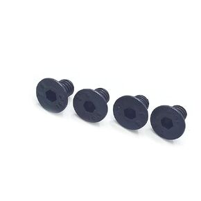 50pcs M4 x 6mm Grade 10.9 Flat Countersunk Hex Socket Bolts Screws Black