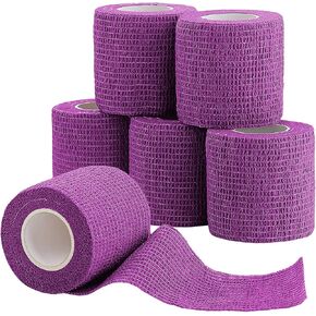 12 Pack Black Self Adhesive Bandage Wrap,SAREAL 2" x 5 Yards Athletic Wrap Self Adhesive,Vet Wrap,Tattoo Grip Tape,Sports Tape Bulk for First Aid Supplies and Wrist Sprains Protection