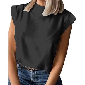 Womens Cap Sleeve Tank Tops Trendy 2024 Summer Tops Cute Print Loose Short Sleeve Shirts Basic Tee Tops