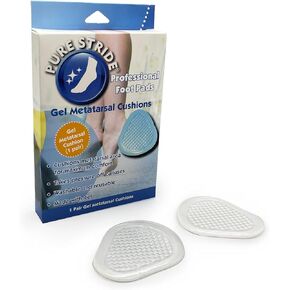 Pure Stride Gel Metatarsal Cushion, Professional Foot Pads - Metatarsal Pads for Ball of Foot, Gel Inserts Pain Relief for Callus and Blisters, 1 Pair