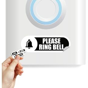 Tiny Please Ring Bell Sign | 3 Sizes Please Ring Bell Sticker | Tiny Sizes Perfect for any Video Doorbell | Please Ring Bell Sign Outdoor | 1x0,5 Inches Weatherproof Vinyl Sticker (Yellow - 3 sizes).