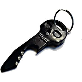 DMW Keychain Bottle Opener, Black Skull Beer Openers for Father, Huband and Boyfriend (Metal)