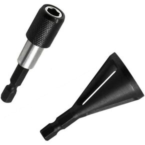 Deburring External Chamfer Tool High Speed Steel Remove Burr Tools for Drill Bit Metal External Chamfer Deburring Tool Gold Hexagon 4PCS