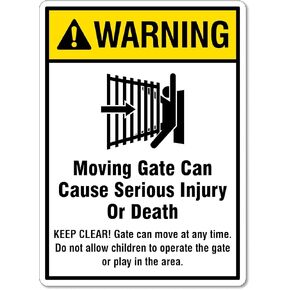 Warning Sign – Moving Gate Warning Signs Metal Tin Sign 8x12 Inches Caution Danger Safety Security Warning Notice Signs