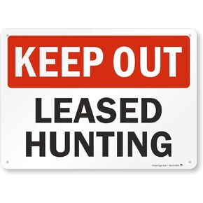 SmartSign "Keep Out - Leased Hunting" Sign | 10" x 14" Plastic