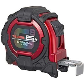 TAJIMA Tape Measure - 25 ft x 1-1/16 inch GS-Lock Measuring Tape with Shock Resistant Case & Acrylic Coated Blade - GS-25BW