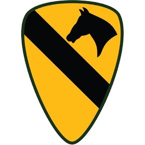 US Army - 1st Cavalry Division SSI Patch Decal - 3.5 Inch Tall Full Color Decal, Sticker