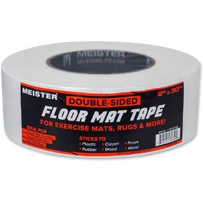 Meister Double-Sided 2" Floor Mat Tape - Secures Exercise Mats & Rugs in Place