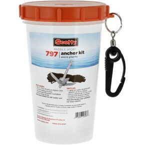 Scotty #797 Anchor Pack w/ 1.5-Pound Anchor Line in Watertight Jar,BLACK,Small