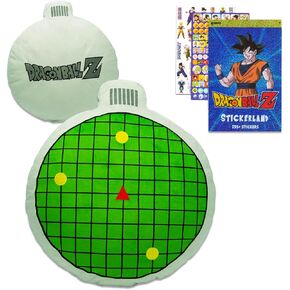 Dragon Ball Z Pillow for Kids - Bundle with Dragon Ball Z Radar Cushion with Sound for Boys and Girls Plus Dragon Ball Z Stickers | Dragon Ball Throw Pillow