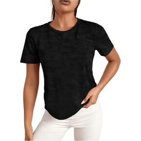 SOLY HUX Women's Short Sleeve Workout Tops Athletic T-Shirts Crewneck Yoga Running Tee Top