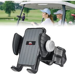 KEMIMOTO Golf Cart Phone Mount Versatile & Sturdy, Fits Square & Round Tubes (0.25-1.25IN) 360-Degree Adjustable Anti-Vibration Universal Phone Holder suitable for iPhone/Galaxy/Pixel