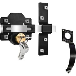 Barn Door Lock with Handle, 2.75 Inch, Sutiable for Right & Left Wooden Gate, 5 Keys