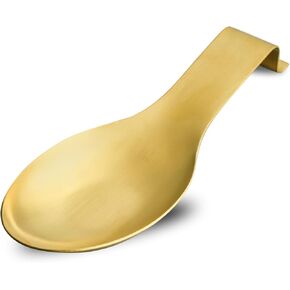 BETTWILLGold Spoon Rest for Kitchen Counter, Stainless Steel Spoon Holder for Stove Top, Spatula Ladle Spoon Utensils Holder, Gold Kitchen Accessories, Gold Cooking Utensiles.