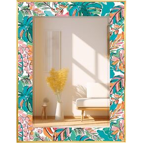 Mosaic Mirror 24x32inch Vintage Style Wall Mirror, Handmade Glass Tiles Moroccan Mirror for Home Decor, Boho Chic Accent Mirror for Living Room,Bathroom,Vanity