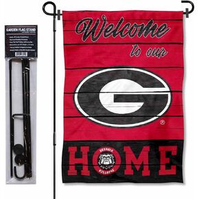 Georgia Bulldogs Welcome to our Home Garden Flag with Stand Holder