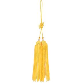 Red Sword Tassel,Sword Spike,Chinese Sword Tassel,Long Silk Wushu Tai Chi Kung Fu Chinese Martial Arts Sword Tassel Wushu Straight Sword Tassel Sword Accessory(Yellow Short Sword