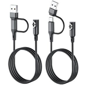 GUUGEI Charging cable for Shokz [2Pcs 3ft] 2 in 1 Aftershokz charger cable,Compatible for Aeropex AS800 /OpenRun/Pro/Mini/OpenComm headphones nylon braid USB c magnetic cord