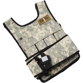 Camouflage Adjustable Weighted Vest with Shoulder Pads, 20 Piece