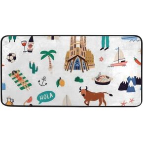 Kitchen Rug Kitchen Floor Mat Anti Fatigue Long Carpet Vintage Stylized Airplane Non-Slip Laundry Standing Runner Rug Rectangle Entryway Mat 39 x 20 Inch