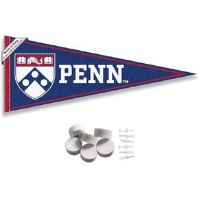 Penn Quakers Pennant Flag and Wall Tack Mount Pads