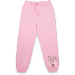 Barbie Womens Pink Joggers | Ladies Malibu Tennis Club 1959 Long Leg Graphic Bottoms | Sports Crest Vintage Style Sweatpants