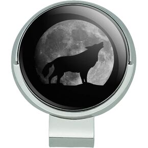 GRAPHICS & MORE Wolf Howling Moon Silhouette Golf Hat Clip with Magnetic Ball Marker