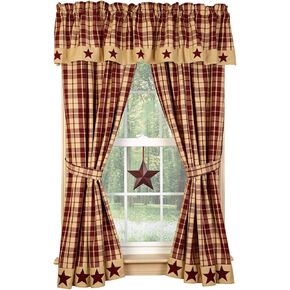 ألواح ستائر The Country House Collection Burgundy Farmhouse Star مقاس 84 بوصة in Kuwait