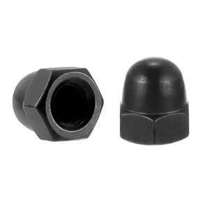 uxcell M8x1.25 Acorn Cap Nuts, 20Pcs Carbon Steel Dome Cap Head Acorn Nut Hardware Nuts for Bolt Cover Zinc Plating, Black