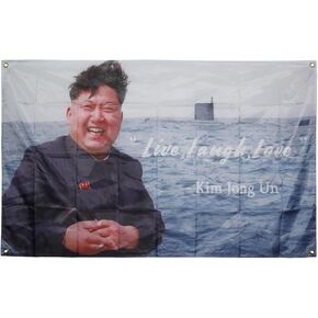 3x5 Feet Live Laugh Love King Jong um Flag Banner for Home Fraternities Man Cave College Dorm Room Decor with 4 Brass Grommets