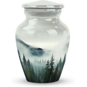 Misty Mountain Forest-Mini Urn for Ashes- Cremation Urns for Adult Ashes Men - Funerary Urn - Urn for Adult Male-(Size-3inch,4pcs), Natural