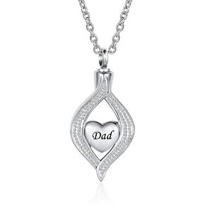 النساء دمعة القلب الحرق قلادة للرماد جرة قلادة رماد حامل من الفولاذ المقاوم للصدأ تذكارية تذكار لأمي أبي الجدة in Kuwait