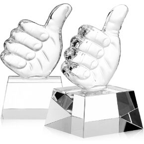 Winner Trophy Award Going Away : 2 Pcs Thumbs up Trophy, Acrylic Awards Personalized Awards and Trophies, Employee Appreciation Bulk Team Farewell for Coworkers
