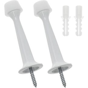 Lovelysp White Door Stopper Heavy Duty Solid Rigid Door Stop Protector Door Stopper Wall Protector with Soft Rubber Tip (White) 2PCS