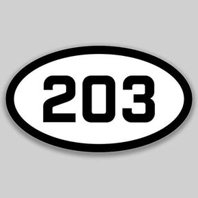 DHDM 203 Area Code Sticker Connecticut Bridgeport Danbury East Haven City Pride Love | 5-Inches by 3-Inches | Premium Quality Vinyl UV Resistant Laminate PD2099