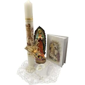 Lito First Communion Candle Set for Boys- White Candle Set Kit for Holy 1st Communion with Figurine - Spanish in Saudi Arabia