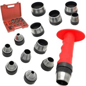 Hollow Hole Punch Set 14 Pieces 3/16 to 1-3/8in – Hole Maker Tool Gasket Punch Set 5 to 35mm – Hollow Punch Set with 13 Different Sizes