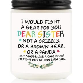 Sister Birthday Gifts, Sisters Gifts from Sister, Birthday Gifts for Sisters from Sisters, Wedding Gifts for Sister, Graduation Gifts for Sister 7oz Soy Wax Lavender Scented Candle